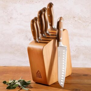 Italian Olive Wood Knife Block Set